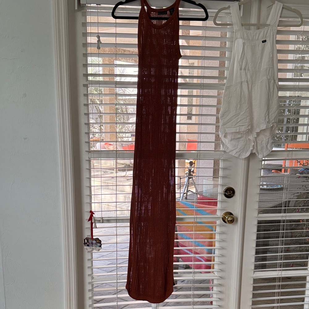 Tahari Rust Knit Swim Coverup